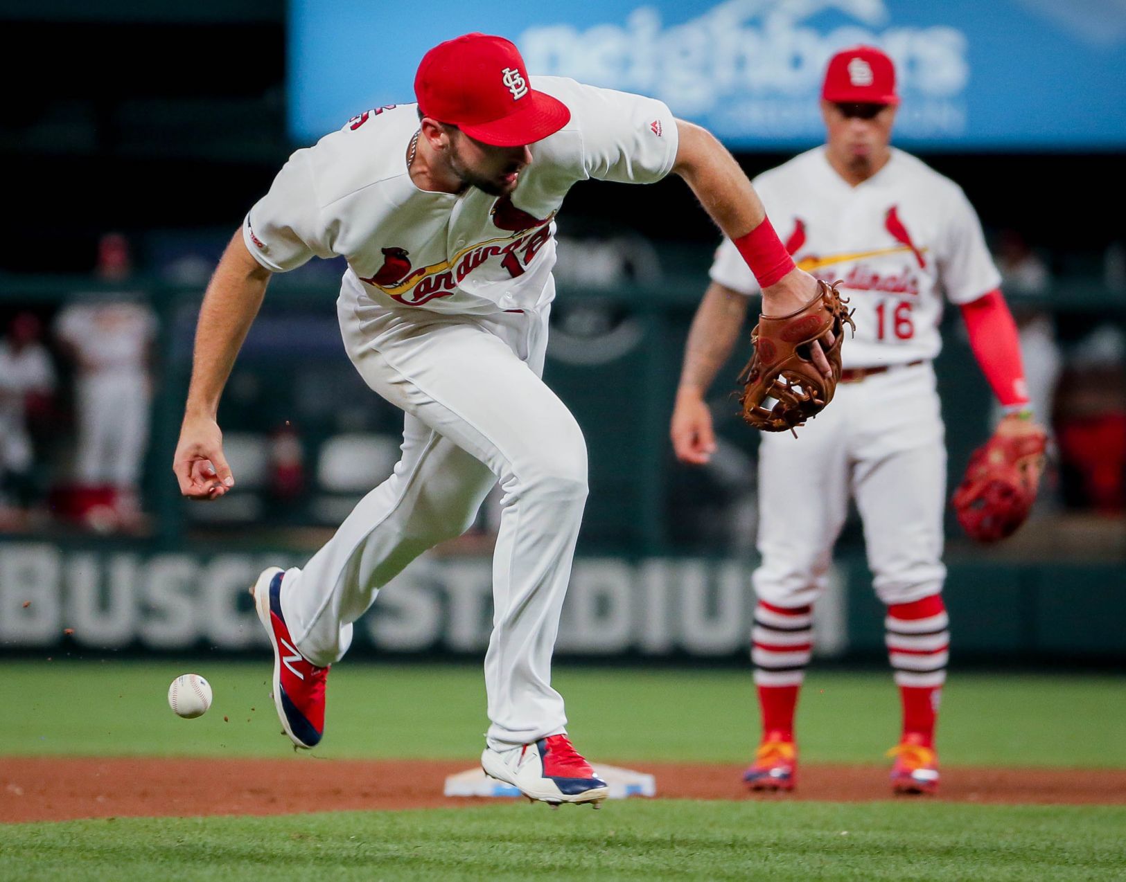 St. Louis Cardinals take on the Miami Marlins at Busch